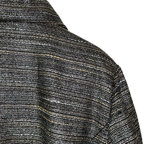 Chicos metallic thread blazer jacket button-front collared long sleeve silver XL - Picture 3 of 5